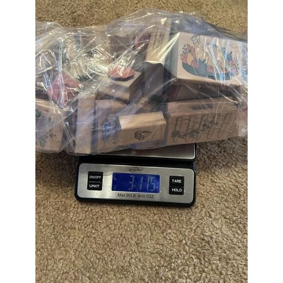 Collection Of Rubber Stamps Wood Mounted 4 Lbs #K184 Misc Designs - Picture 13 of 13